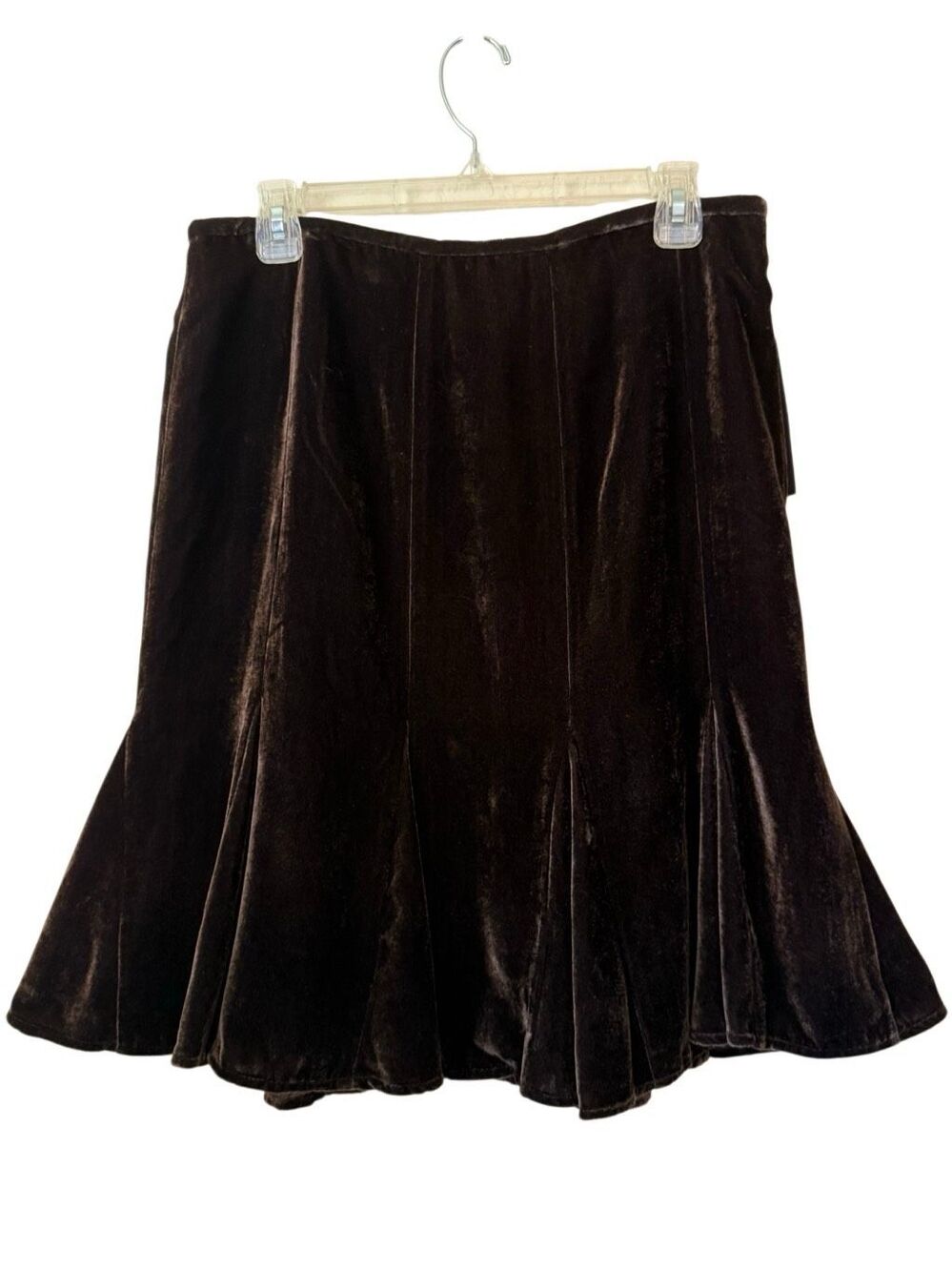 NEW VTG Jones Wear Skirt Deep Chocolate Brown Velvet Sz12 NWT Y2K, Whimsigoth